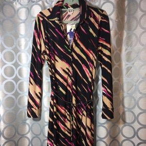 Anne Klein Shirt Dress Zebra Striped 6